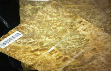 Golden Camphor Burl Wood Veneer , Decoration Natural Wood Veneer