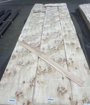 Natural Sliced Cut Poplar Burl Veneer Sheets A Grade For Furniture Decoration