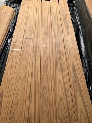 Natural Burma Teak Crown Cut Veneer Sheet For Hotel Decoration