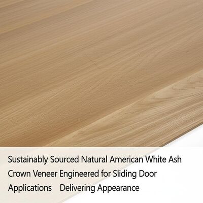 Sustainably Sourced Natural American White Ash Crown Veneer Engineered for Sliding Door Applications Delivering Appearance