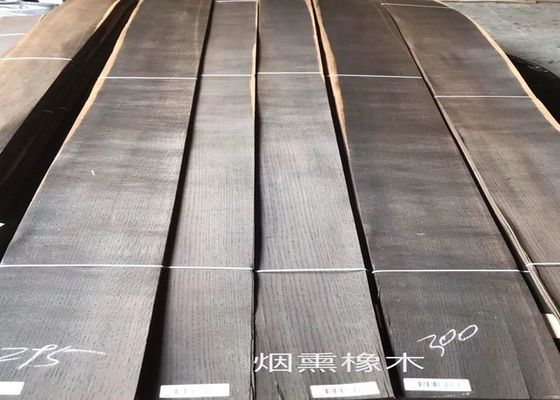 Hotel Decoration Smoked White Oak Veneer Sheets Length 2500mm