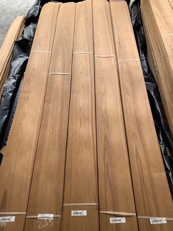 Natural Burma Teak Crown Cut Veneer Sheet For Hotel Decoration