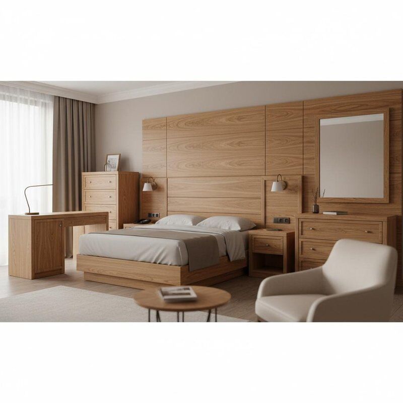 Standard 3-5 Star Hotel Furniture Natural American White Ash Crown Veneer Choice for Hotel Furniture and Interior Woodwork