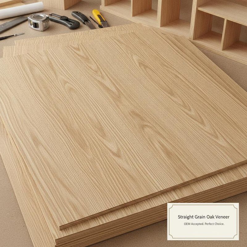 Straight Grain Pattern Oak Veneer Sheets OEM Accepted Perfect Choice for Cabinetry Furniture Making and Architectural Projects